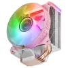 Mars Gaming MCPU-VR roosa protsessori jahutusseade kahekordse lõpmatuse peegli ARGB-ga, 4 HCT-soojustoruga, 180 W TDP, ülivaikne PWM-ventilaator 12 cm