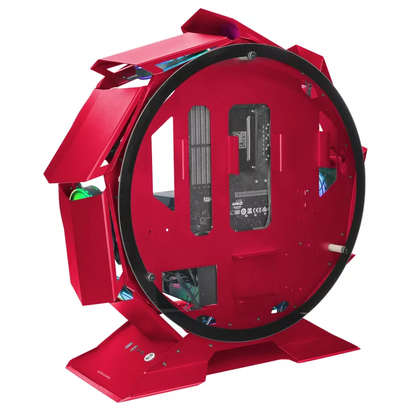 Mars Gaming MCORB Red Micro-ATX XL mänguri arvutikorpus, kohandatud ümmargune disain, kahekordne karastatud klaas