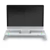 Mars Gaming MGS-ONE valge Chroma RGB monitorialus reguleeritava suurusega nutitelefoni ja tahvelarvuti alus eesmine USB 2.0