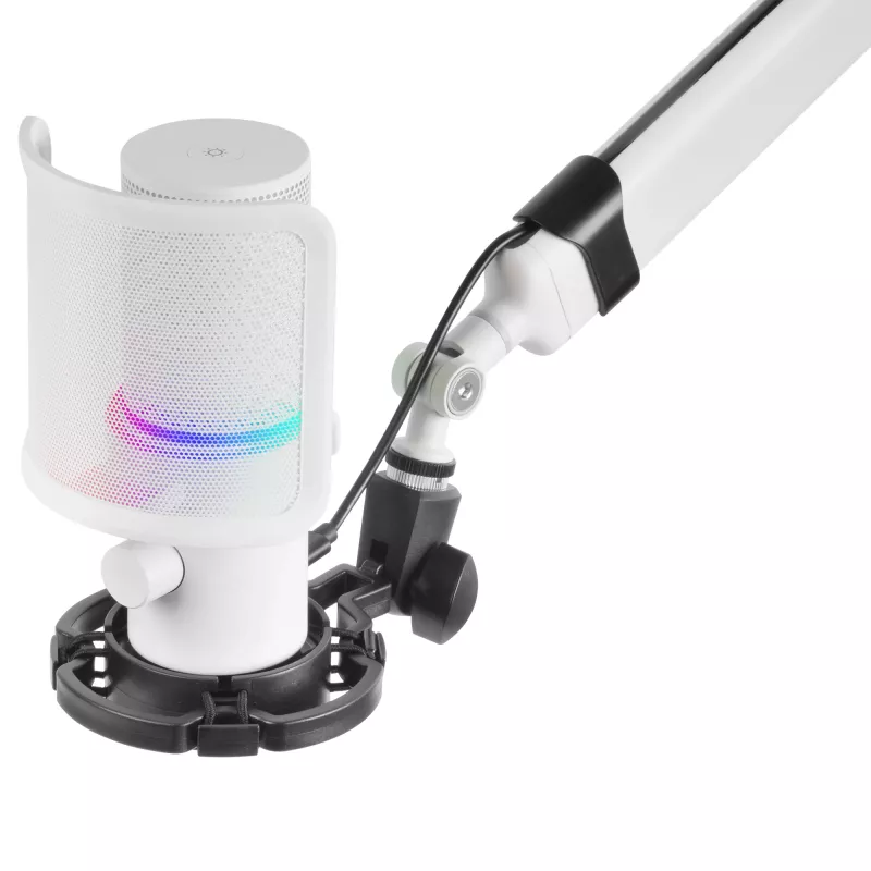 Mars Gaming MMIC-XT, professionaalne kõrglahutusega 192 kHz 24-bitine stuudiomikrofon, igasuunaline käsi, löögivastane kinnitus, metallist popfilter, valge