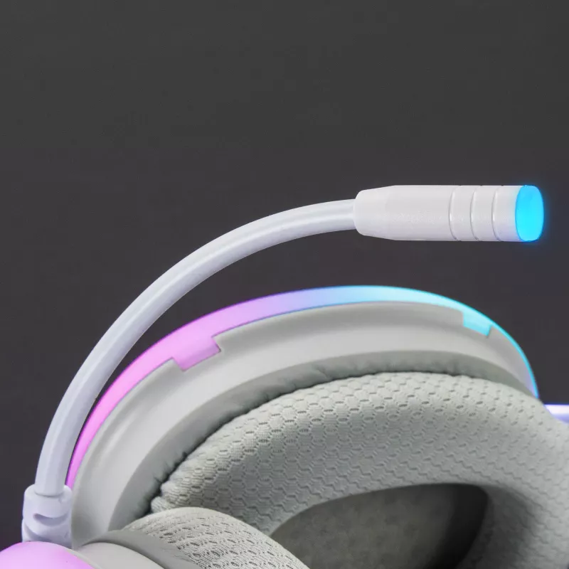 Mars Gaming MH-GLOW Valge 360° Full Chroma RGB vooluga peakomplekt, mürasummutav mikrofon, ülikerge disain, mäluvahtpolstriga kõrvaklapid, universaalne ühilduvus
