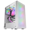 Mars Gaming MC-F Valge, ATX mängimise pooltorn, täis karastatud klaasist aken, metallvõrk-esi, 4x 120mm ARGB ventilaatorid