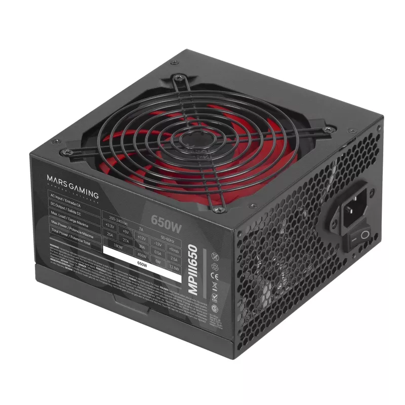 Mars Gaming MPIII650 PC ATX 650W toiteplokk 5-aastane garantii Vaikne AI-RPM tehnoloogia 85% efektiivsus Must