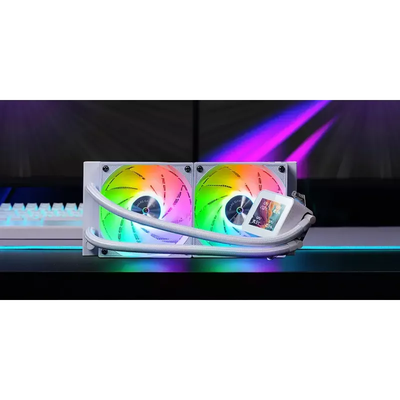 Mars Gaming ML-VISION240W AIO vedelikjahutusega protsessorijahuti, 240 mm, RGB, valge