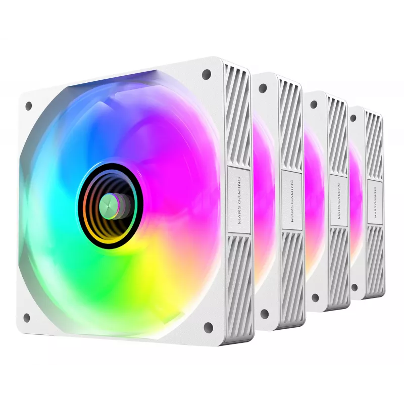 Mars Gaming MFSI4KITW arvuti jahutussüsteem Arvutikorpuse ventilaator 12 cm Valge