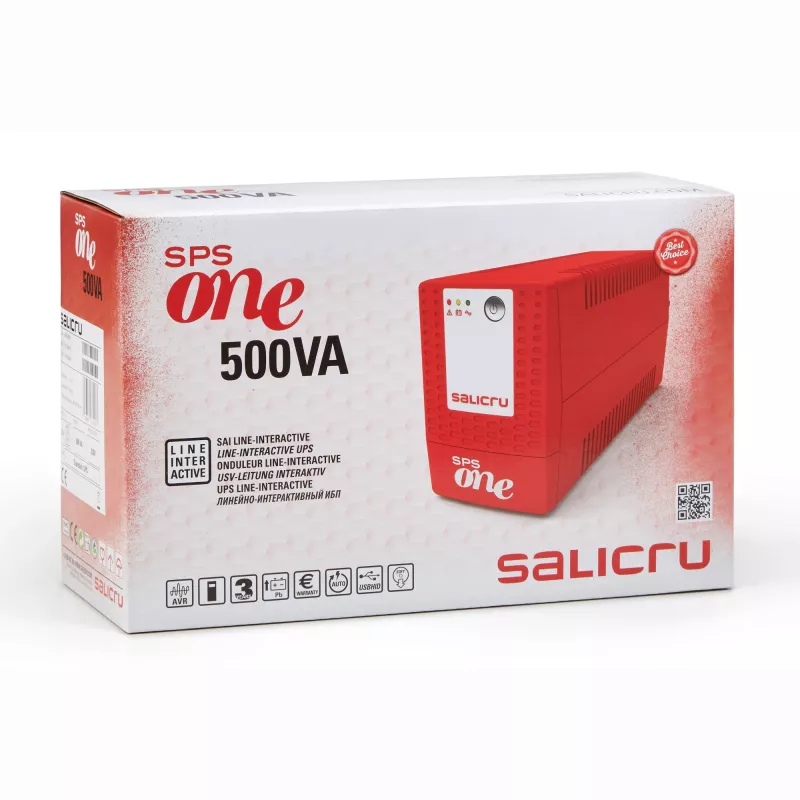 Salicru SPS 500 ONE, Line-Interactive, 0,5 kVA, 240 W, sinusoidne, 162 V, 290 V
