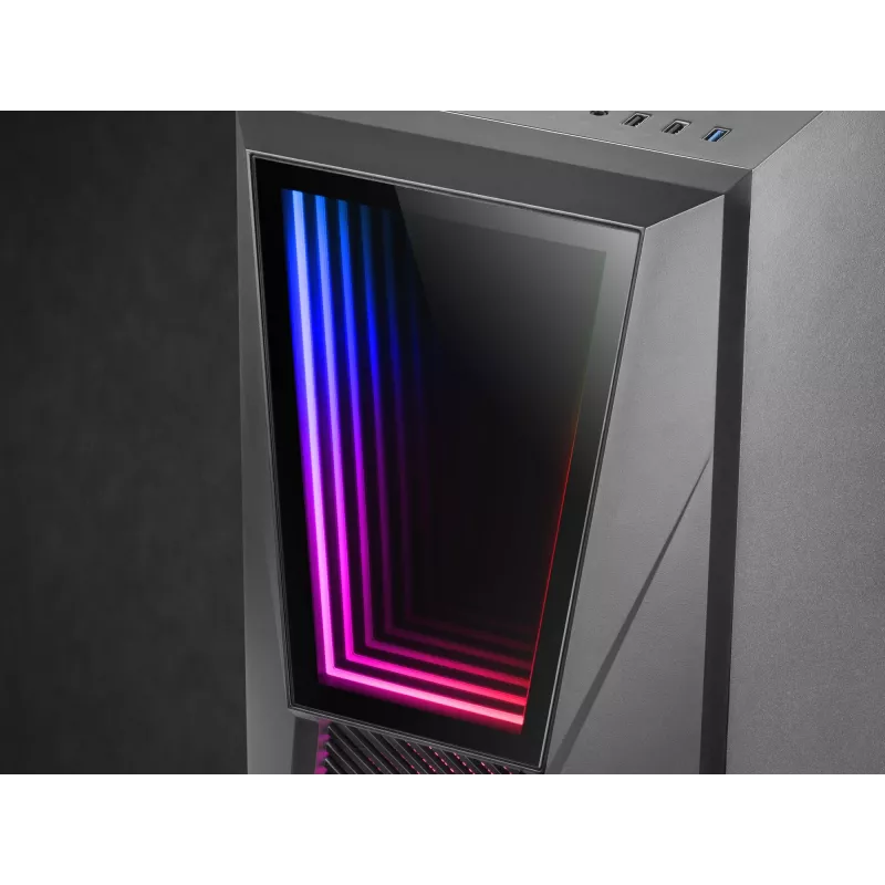 Mars Gaming MC777, ATX arvutikorpus, ARGB valgustus, must, arvutikorpus, must, ATX, mikro-ATX, Mini-ITX, sinine, roheline, punane, 15,8 cm, 31,8 cm