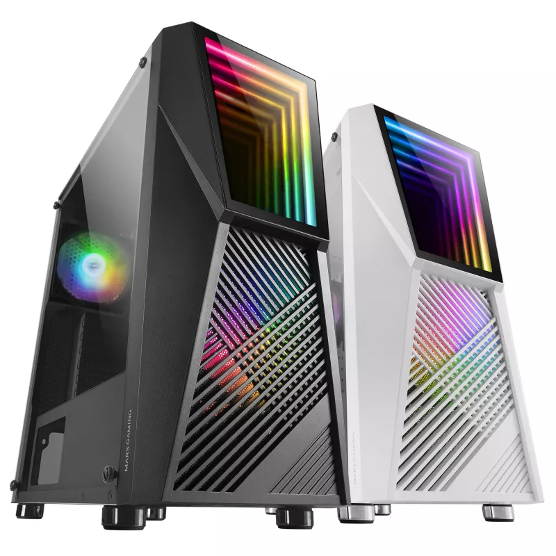 Mars Gaming MC777, ATX arvutikorpus, ARGB valgustus, must, arvutikorpus, must, ATX, mikro-ATX, Mini-ITX, sinine, roheline, punane, 15,8 cm, 31,8 cm