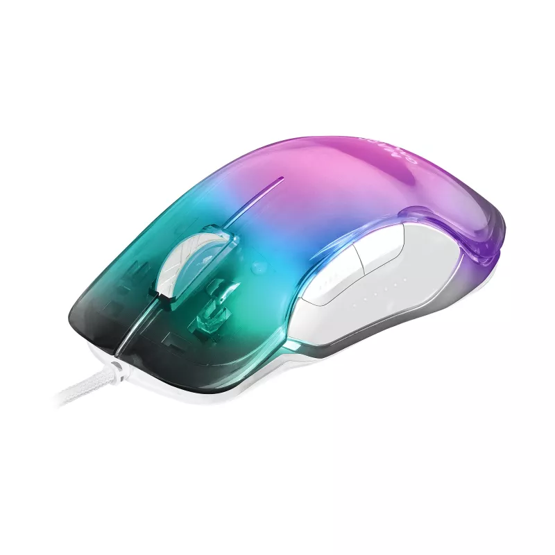 Mars Gaming MMGLOW Chroma-Glow RGB mänguhiir peegelviimistlusega ülikerge 12800 DPI valge