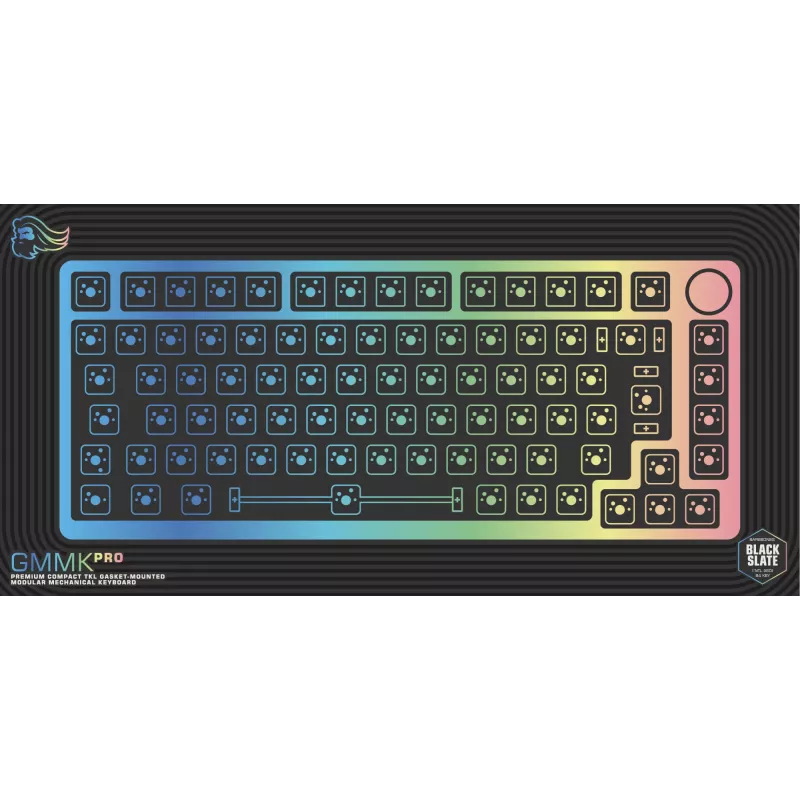 Klaviatuuri baasmudel GLORIOUS GMMK Pro — 75% alumiiniumkorpus, Must, 332×135×32 mm, 1,5 kg