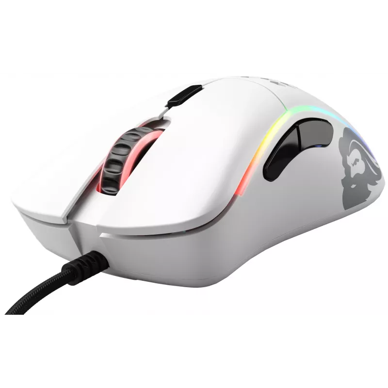 Glorious Gaming Glorious Model D Minus - Mattvalge, paremakäeline, optiline, USB Type-A, 3200 DPI, 1 ms, valge