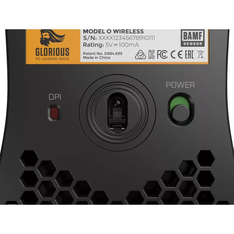 Glorious Gaming Glorious Model O Wireless - Matt must, paremakäeline, optiline, RF-juhtmeta, 19000 DPI, 1 ms, must