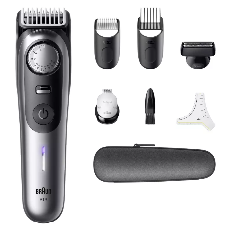 Habemetrimmer BRAUN BeardTrimmer 9 80789785, 20 pikkusastet, 0,5–20 mm, AC/Aku, Wet & Dry, Hall