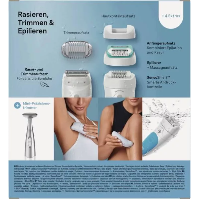 Braun Silk-épil 5 810 +Gillette Venus Trimmer 28 pintsetti Sinine, Valge