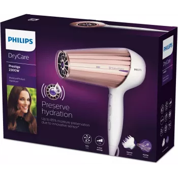 Föön Philips MoistureProtect Sensor HP8280/00 — 2300 W, alalisvoolumootor, 6 kiirust, ioonfunktsioon, jahutusõhk, lilla/valge