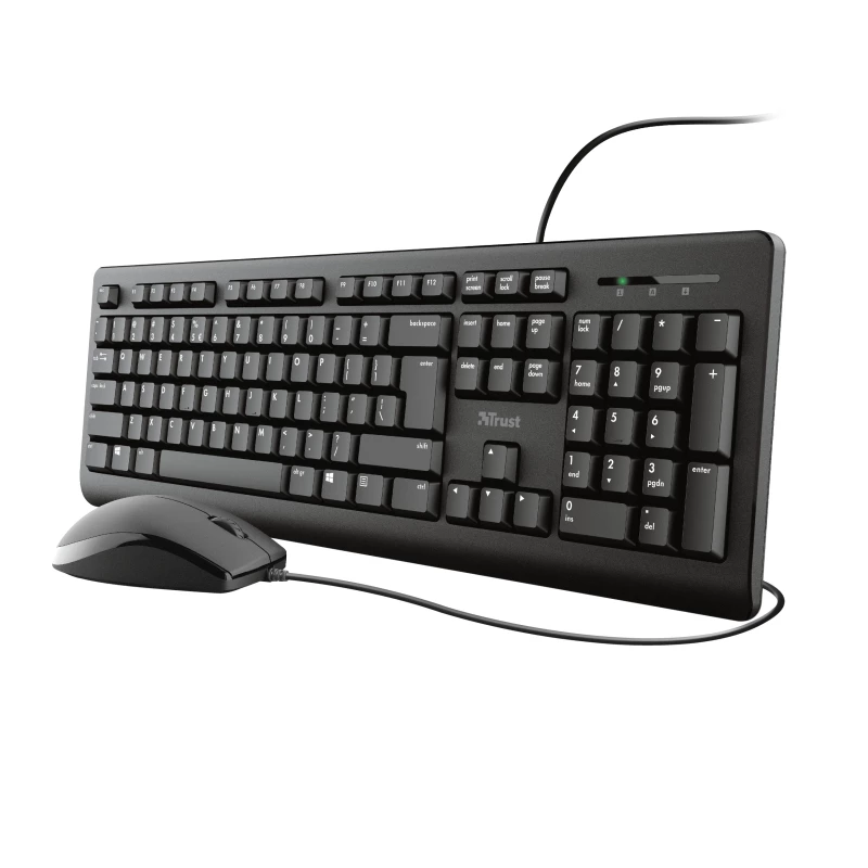 Trust Primo klaviatuur hiirega universaalne USB AZERTY Belgia must