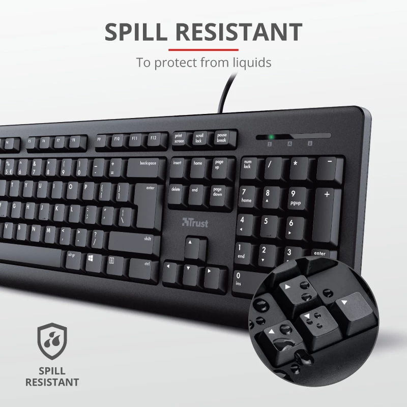 Trust Primo klaviatuur hiirega universaalne USB AZERTY Belgia must
