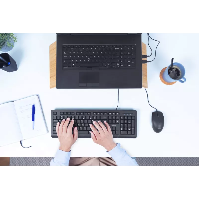 Trust Primo klaviatuur universaalne USB AZERTY Belgia must