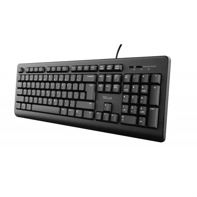 Trust Primo klaviatuur, hiir kaasas, kontor, USB, QWERTY, inglise, must