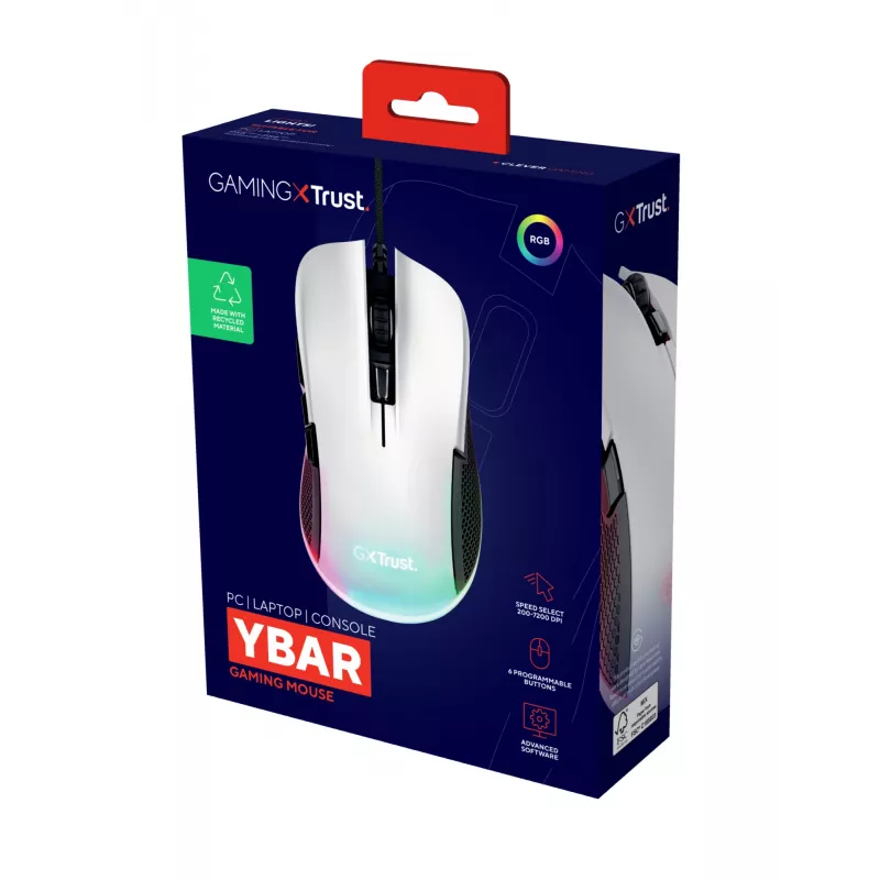 Trust GXT 922 Ybar hiir Mängimine Paremakäeline USB Type-A Optiline 7200 DPI
