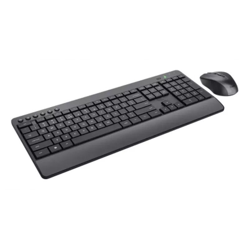 Trust TKM-450 mugav juhtmevaba klaviatuuri ja hiire komplekt, täissuuruses (100%), juhtmevaba, RF-juhtmevaba, QWERTY, must, hiir kaasas