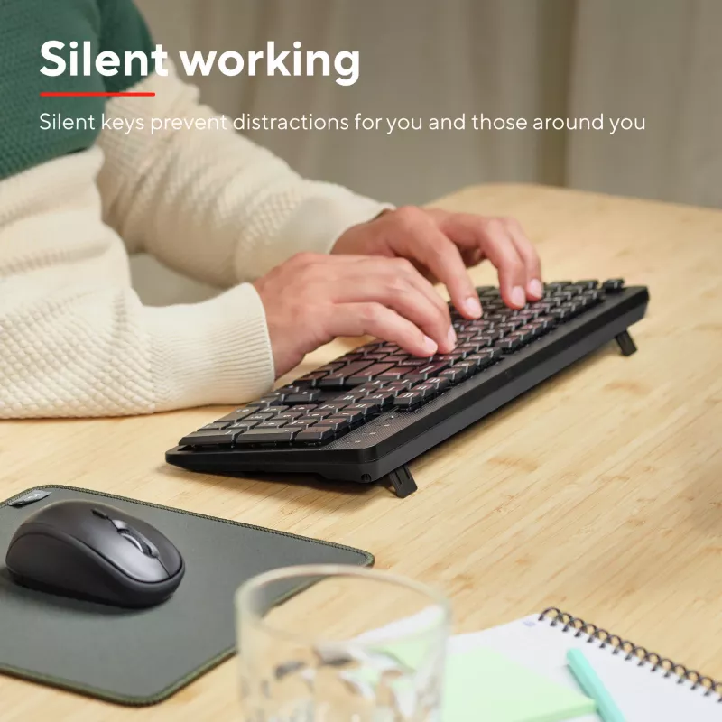 Klaviatuur TRUST Ody II täissuuruses juhtmevaba RF QWERTY Nordic must