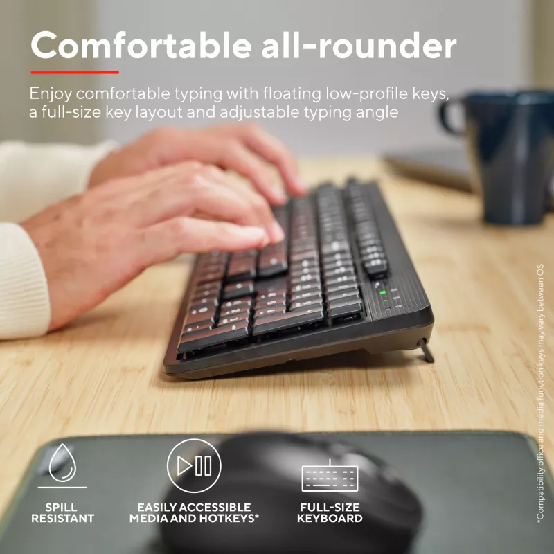 Klaviatuur TRUST Ody II täissuuruses juhtmevaba RF QWERTY Nordic must