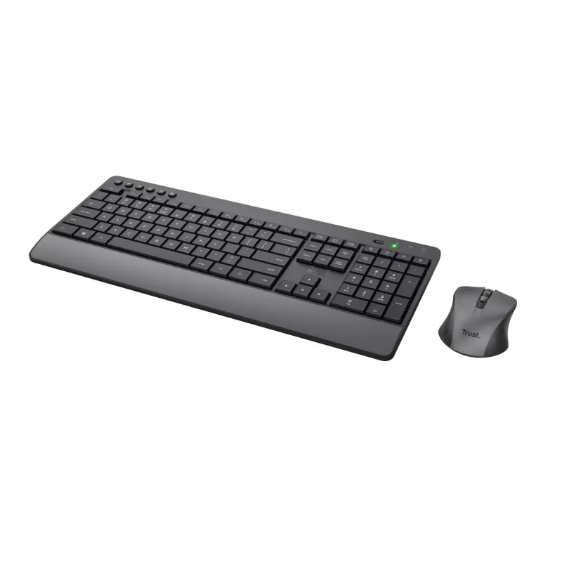 Trust Trezo klaviatuur koos hiirega kontor RF juhtmevaba AZERTY Belgia must