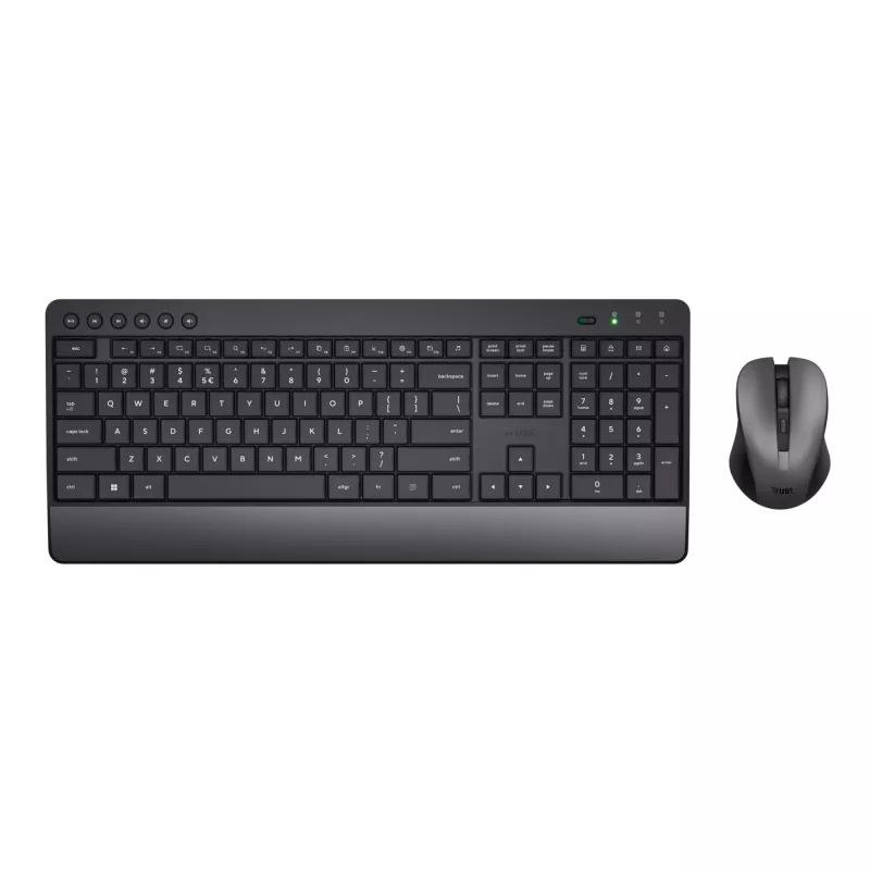 Trust Trezo klaviatuur koos hiirega kontor RF juhtmevaba AZERTY Belgia must