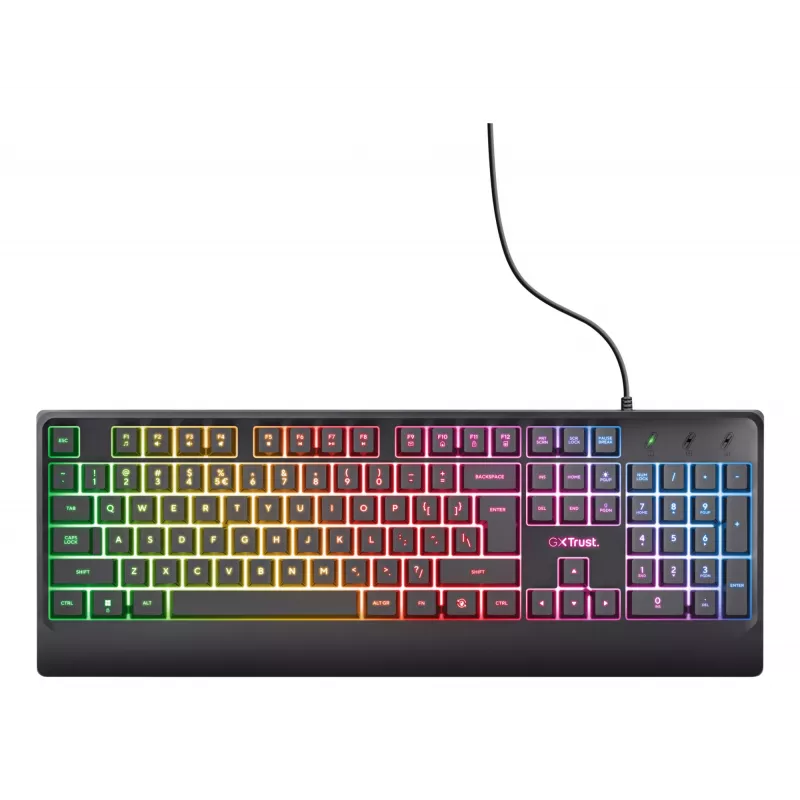 Trust GXT 792 Quadrox klaviatuur hiirega mängimiseks USB QWERTY Belgia must