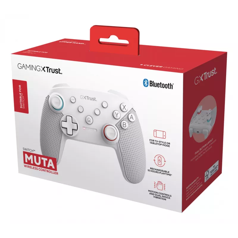 Trust GXT 1246W MUTA Valge Bluetooth Gamepad Nintendo Switch, Nintendo Switch Lite