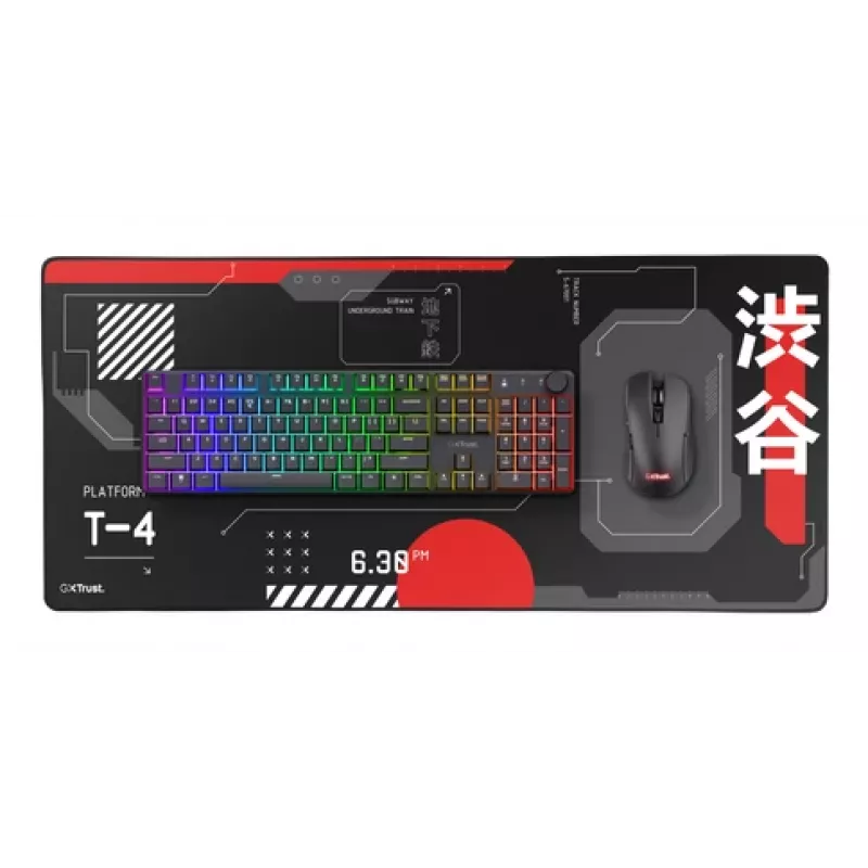 Mänguhiirematt TRUST GXT 759 XXL — 900×400 mm, PET, must/punane
