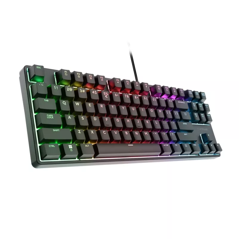 Trust GXT 864 Cada klaviatuur Mängimiseks USB QWERTY Inglise Must