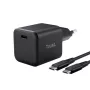 Laadija TRUST Maxo Ultra-small 65W GaN USB-C must 2 m kaabliga