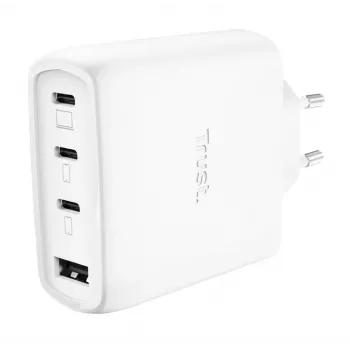 TRUST Maxo 65W siseruumide vahelduvvoolu kiirlaadija, 3x USB-C, maksimaalselt 20 V, 2 m kaabel, valge