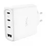 TRUST Maxo 65W siseruumide vahelduvvoolu kiirlaadija, 3x USB-C, maksimaalselt 20 V, 2 m kaabel, valge