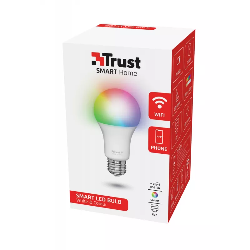 TRUST 71281 nutipirn — Wi‑Fi, E27 sokkel, valge, 60×60×108 mm