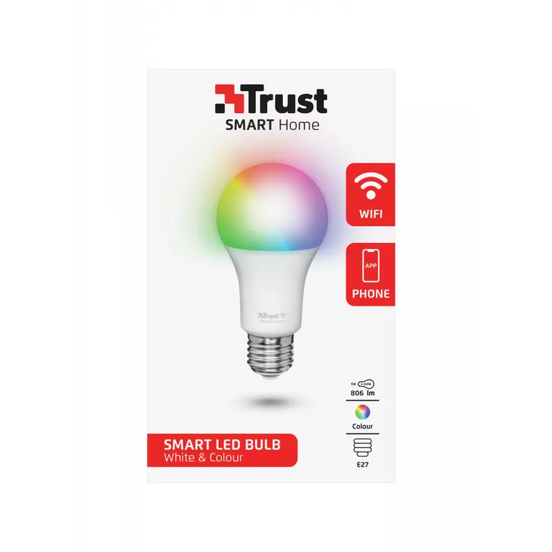 TRUST 71281 nutipirn — Wi‑Fi, E27 sokkel, valge, 60×60×108 mm