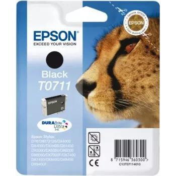 Epson Cheetah Singlepack Must T0711 DURABrite Ultra tint, Must, Pigmendipõhine tint, 1 tk
