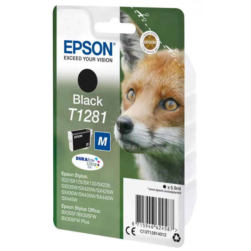 Epson T1281 Fox üksikpakend tindikassett must