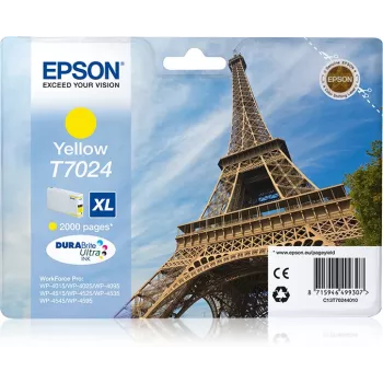 Epsoni Eiffeli torni tindikassett XL kollane 2k, suure (XL) mahutavusega, kollane, pigmendipõhine tint, 21,3 ml, 1 tk