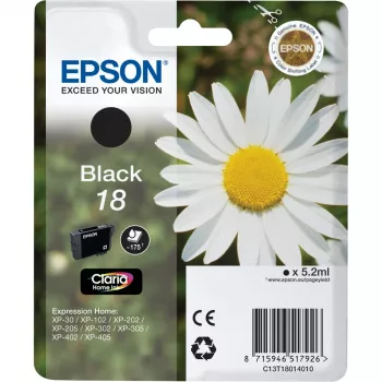 Epson Daisy Singlepack Must 18 Claria Home Ink, Standardväljastus, Fotomust, Värvipõhine tint, 1 tk