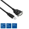 ACT 0,6-meetrine USB-jadaadapter, Must, 0,6 m, USB Type-A, DB-9, Isane, Isane