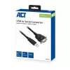 ACT 0,6-meetrine USB-jadaadapter, Must, 0,6 m, USB Type-A, DB-9, Isane, Isane