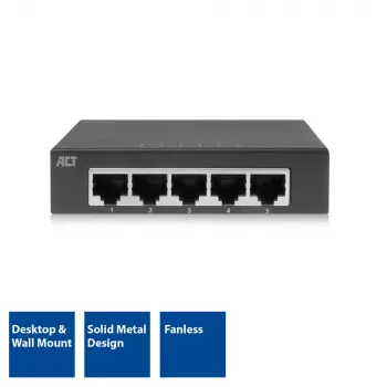 Mittejuhitav kommutaator ACT AC4415 Gigabit Ethernet 5 porti 10 Gbit/s