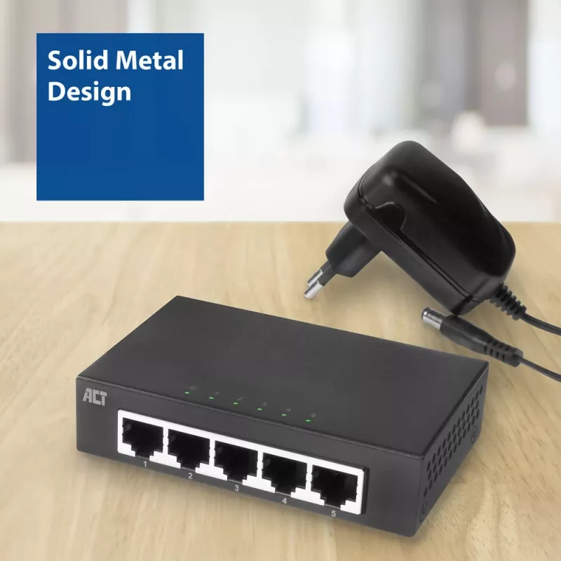 Mittejuhitav kommutaator ACT AC4415 Gigabit Ethernet 5 porti 10 Gbit/s