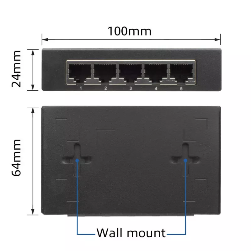 Mittejuhitav kommutaator ACT AC4415 Gigabit Ethernet 5 porti 10 Gbit/s