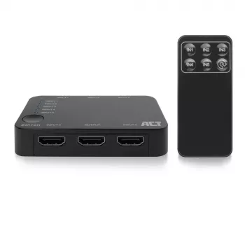 ACT 4K HDMI-lüliti 5 sisse, 1 välja, HDMI, Must, 2160p, 18 Gbit/s, 4096 x 2160 pikslit, 4K Ultra HD