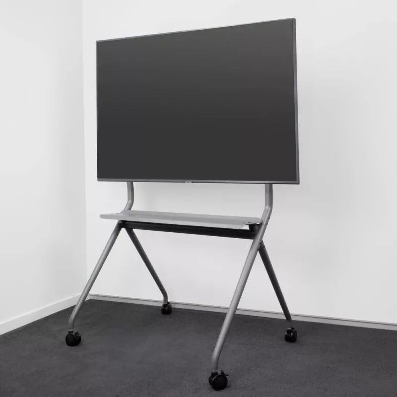 ACT mobiilne TV/monitori põrandastatiiv, 50–86 inch, VESA, 127 cm (50 tolli), 2,18 m (86 tolli), 200 x 200 mm, 800 x 600 mm, alumiinium, plast, teras, hall