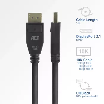 ACT AK4083 DisplayPorti kaabel 3 m must